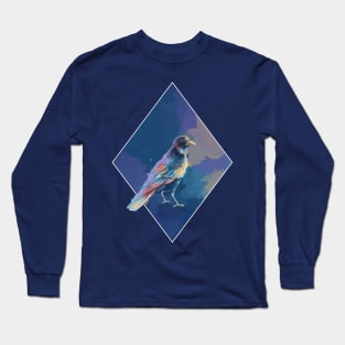 Iridescent Crow - Bird Illustration Long Sleeve T-Shirt